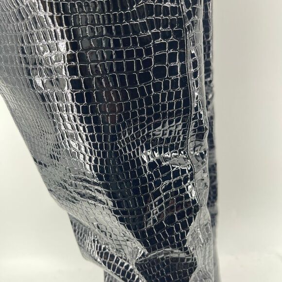 Steve Madden Harlow Black Croco Embossed Over The Knee High Heel Boots Size 8 - Picture 7 of 16